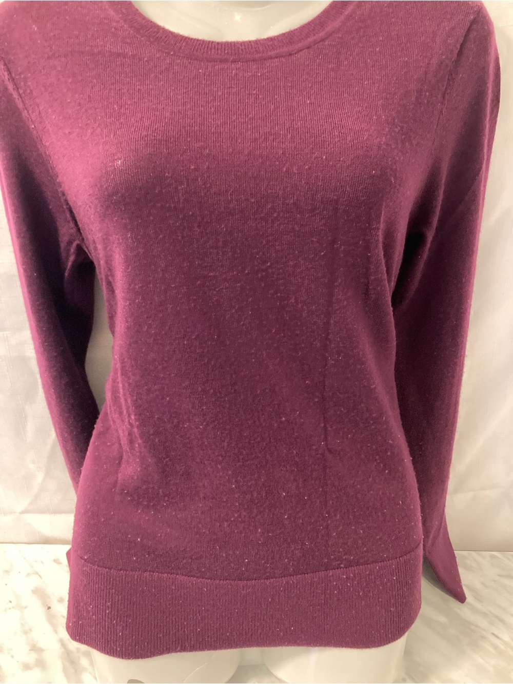 Banana Republic 100% Merino Wool Burgundy Crewneck Sweater S